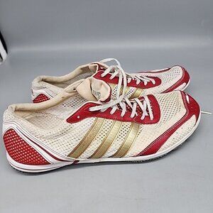 adidas adizero avanti tyo Womens 8.5 Sneakers Running Shoes White Gold Red Mesh